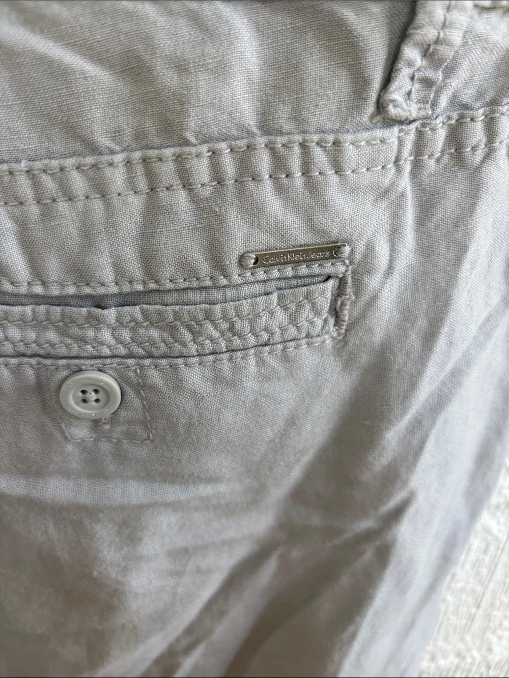 Calvin Klein Jeans Linen Light Gray Casual Shorts sz 10